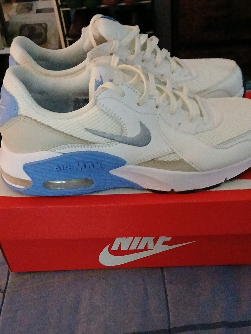 Brand NEW - Nike White and Light Blue Women's Air Max Athletic Shoes